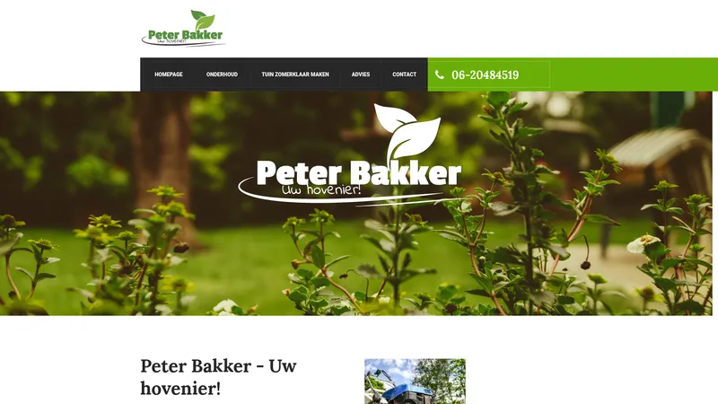 Website van Peter Bakker - Uw hovenier