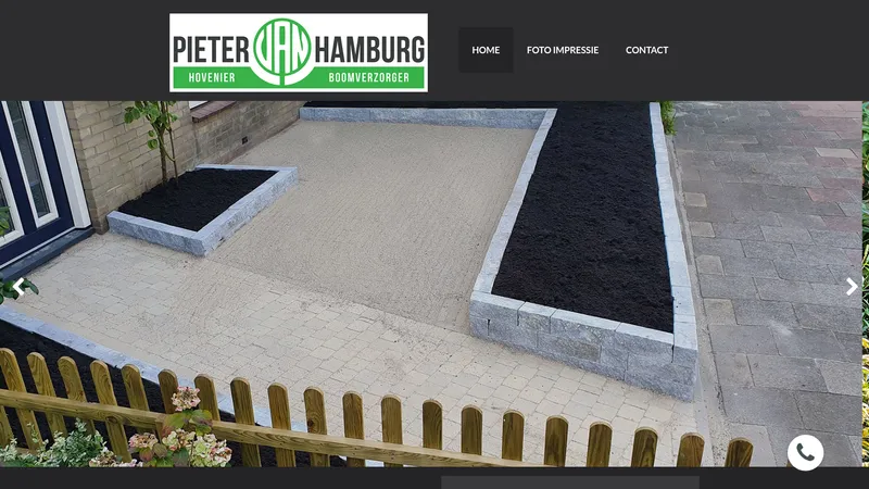 Website van Pieter van Hamburg Hovenier