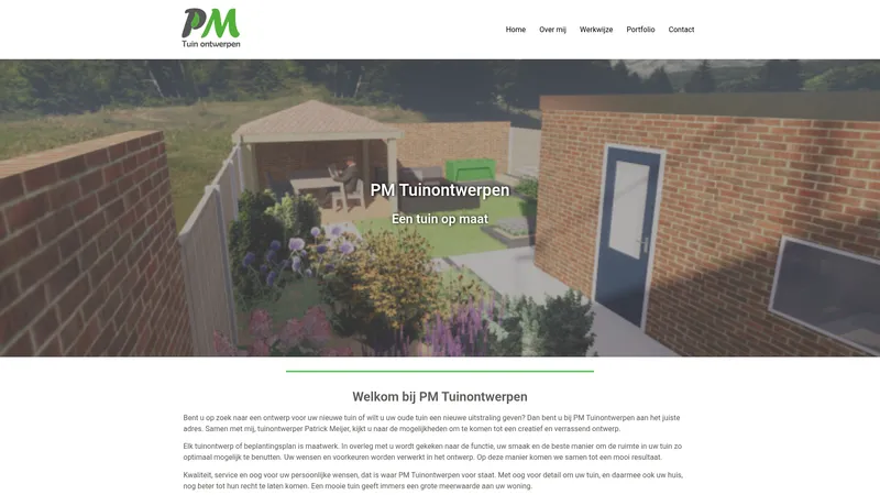 Website van PM Tuinontwerpen