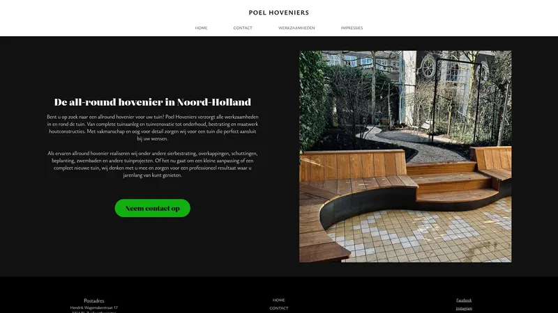 Website van POEL HOVENIERS