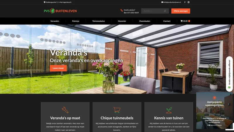 Website van PVS Buitenleven