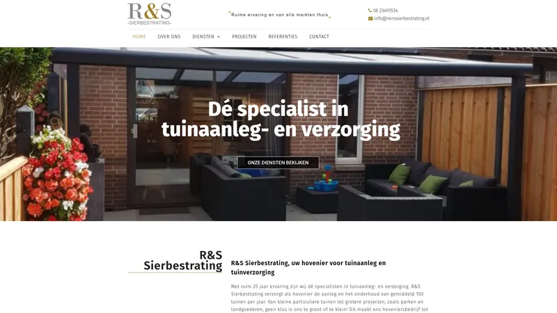 Website van R&S Sierbestrating