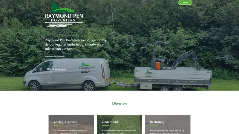 Website van Raymond Pen Hoveniers Realisatie: DianaDesignStudio