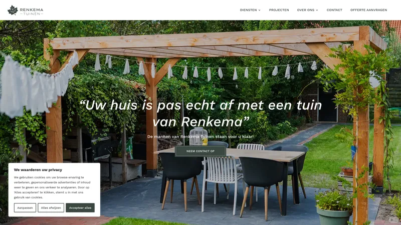 Website van Renkema Tuinen Groningen