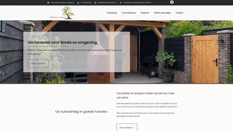 Website van Ribbens Tuinen