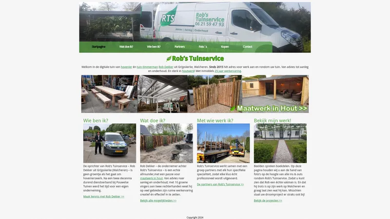 Website van Rob's Tuinservice