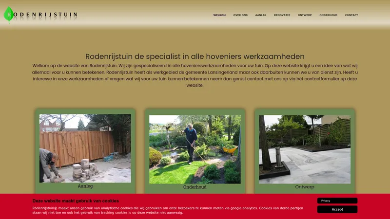 Website van Rodenrijstuin