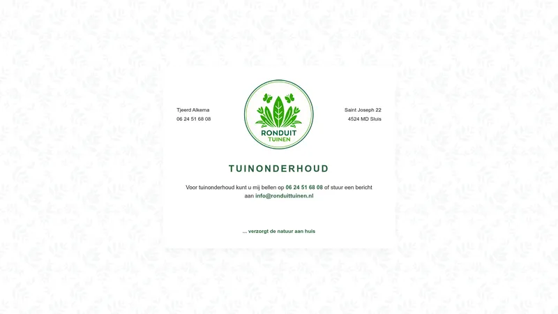 Website van Ronduit Tuinen