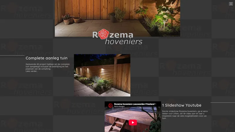 Website van Rozema hoveniers Birdaard Friesland