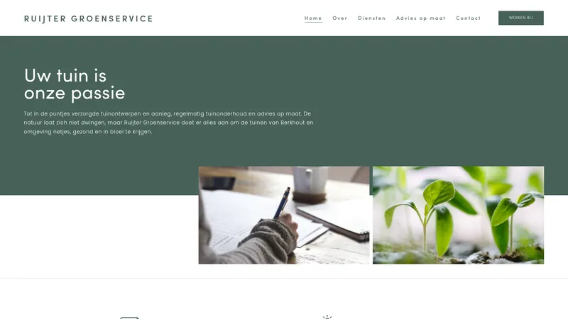 Website van Ruijter Groenservice