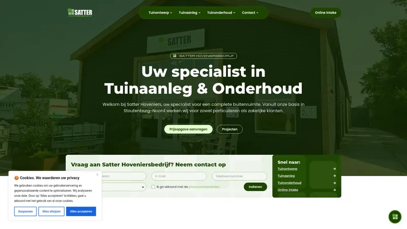 Website van Satter Hoveniersbedrijf