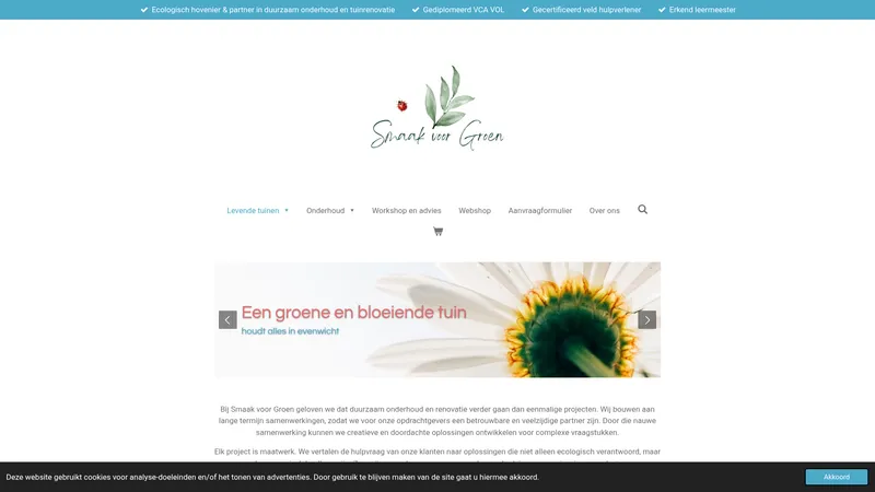 Website van Smaak voor Groen