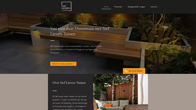 Website van Stef Lievers Tuinen