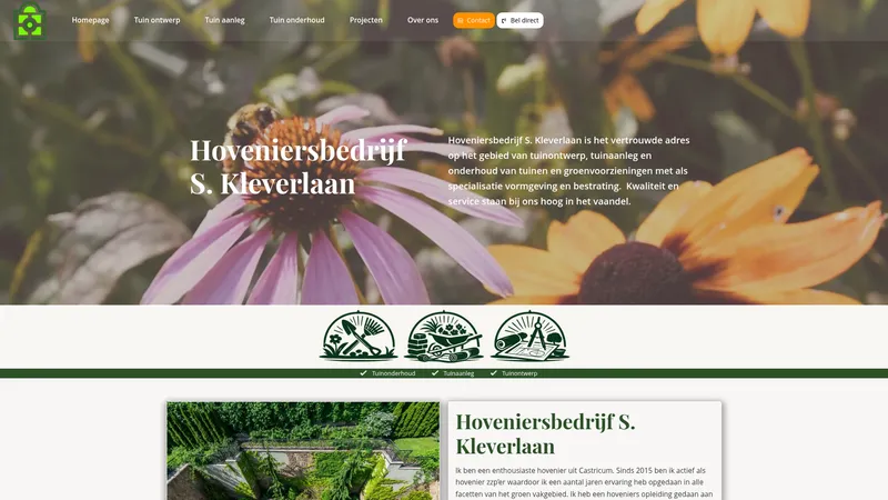 Website van Steven Kleverlaan Tuin en Ontwerp