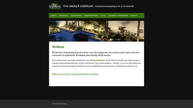 Website van Stevens tuinaanleg
