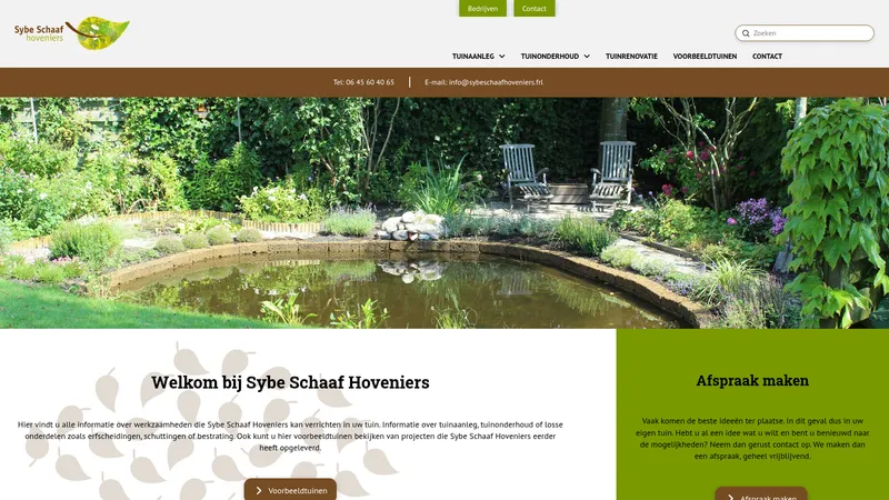 Website van Sybe Schaaf Hoveniers