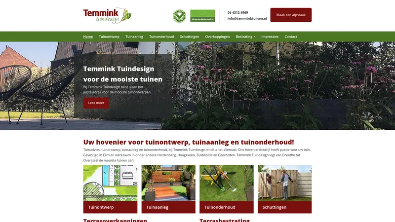 Website van Temmink Tuinen