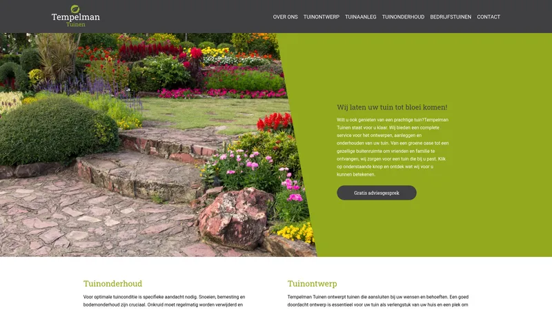 Website van Tempelman Tuinen