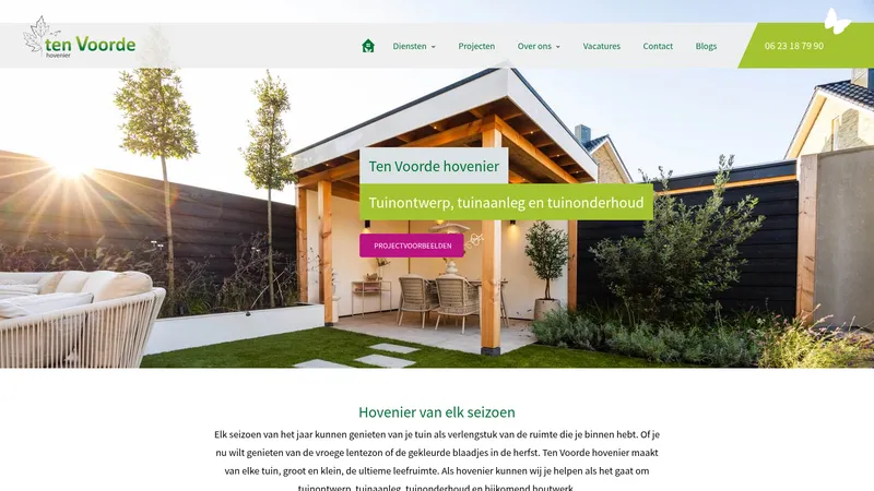 Website van Ten Voorde hovenier