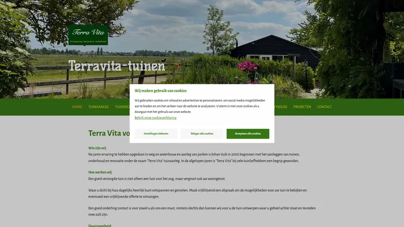Website van Terra Vita tuinen