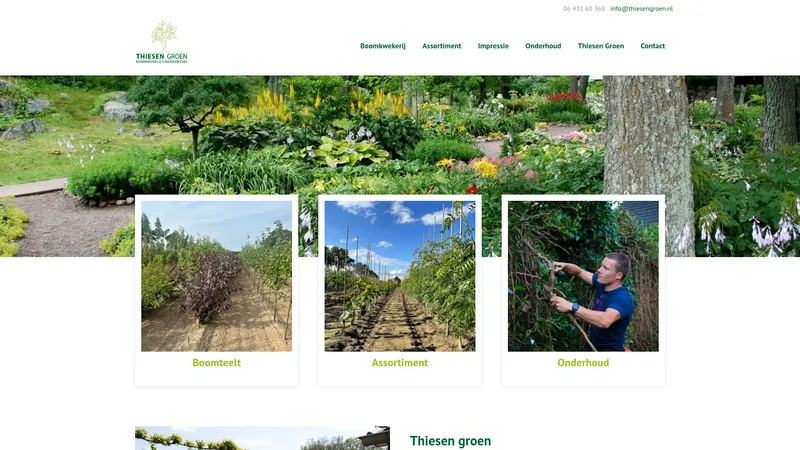 Website van Thiesen Groen