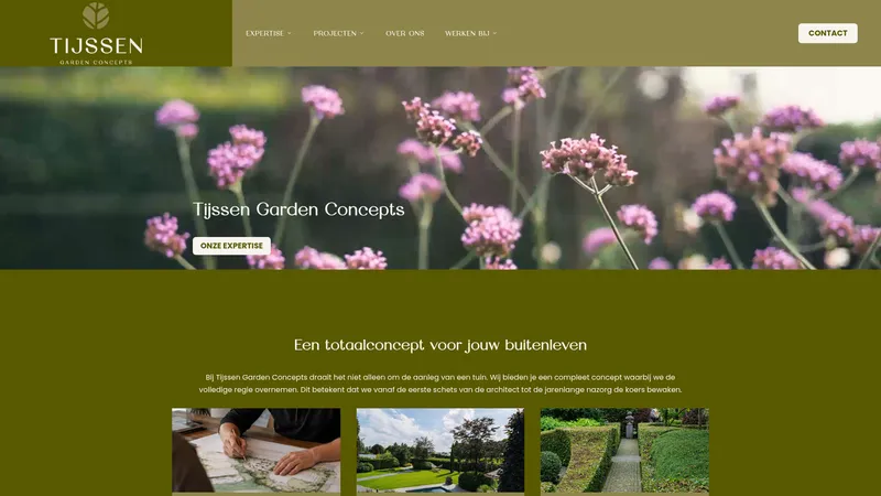 Website van Tijssen Hoveniers