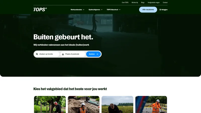 Website van TOPS Personeel