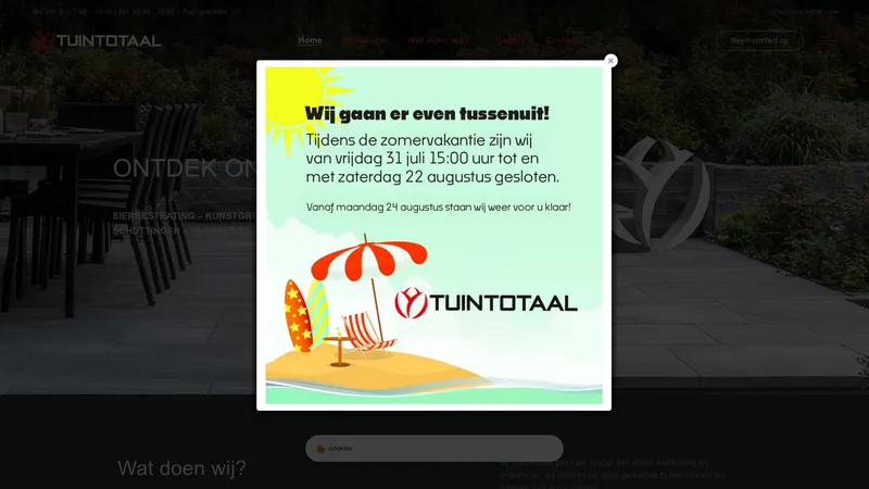 Website van Tuin Totaal