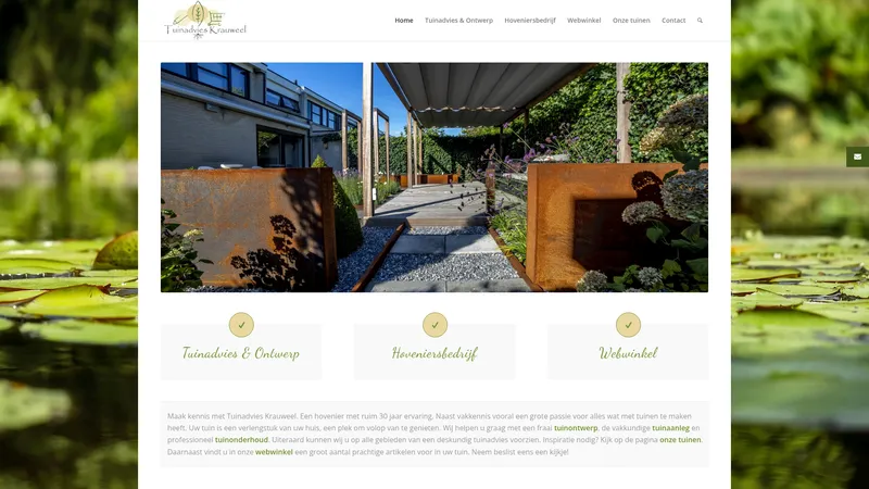 Website van Tuinadvies Krauweel