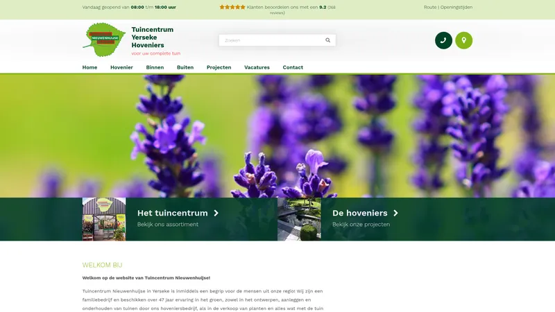 Website van Tuincentrum Nieuwenhuijse