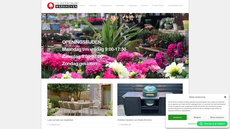 Website van Tuincentrum Werkhoven