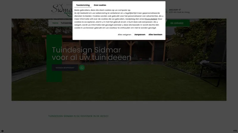 Website van Tuindesign Sidmar
