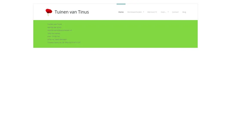 Website van Tuinen van Tinus