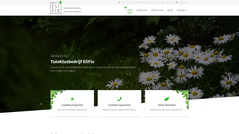 Website van TuinKlusbedrijf EliFix