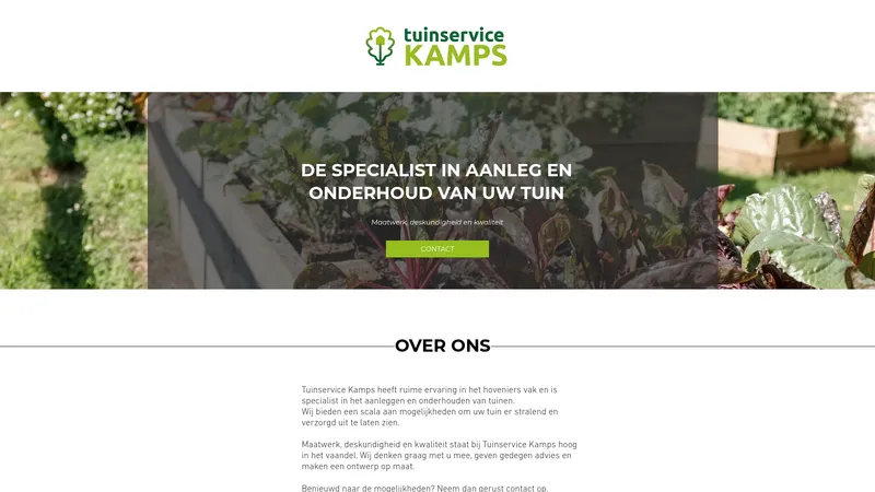 Website van Tuinservice Kamps