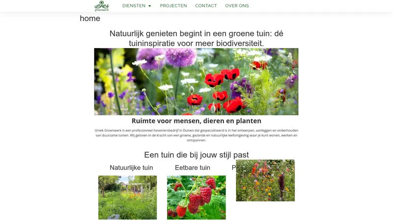 Website van Uniek groenwerk