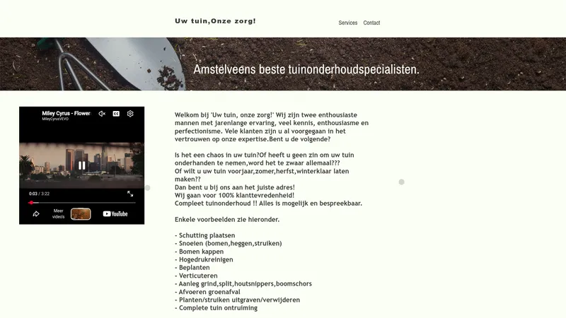 Website van Uw tuin, Onze zorg!