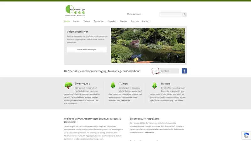 Website van van Amerongen Hoveniers