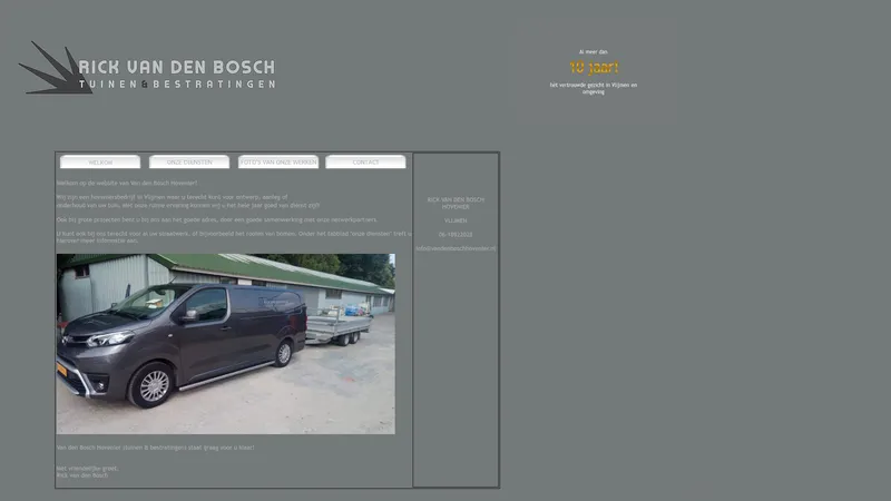 Website van Van den Bosch Hovenier