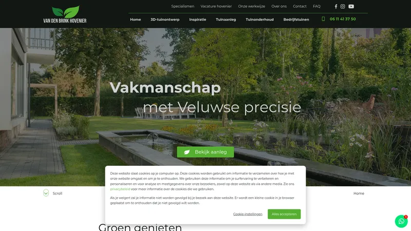 Website van Van den Brink Hovenier