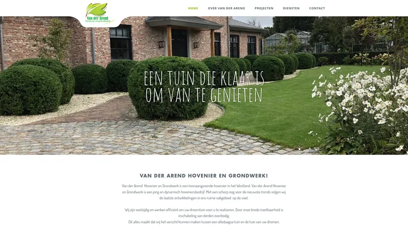 Website van Van Der Arend Hovenier