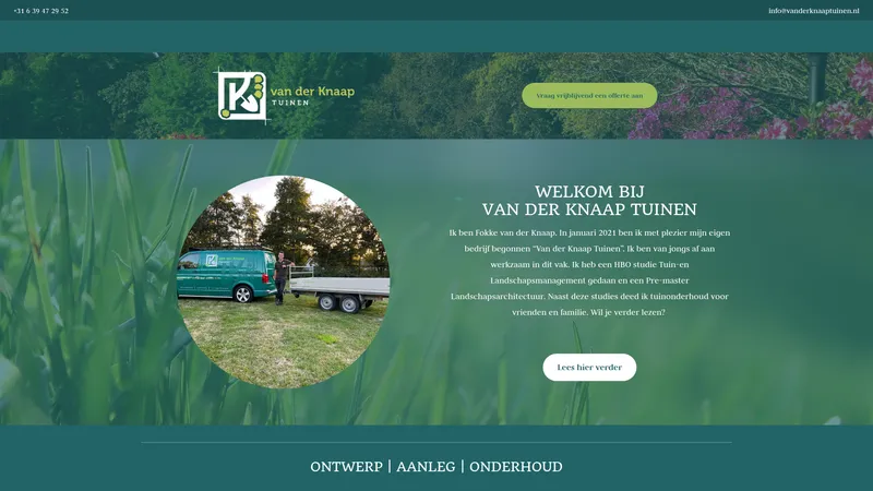 Website van Van der Knaap Tuinen