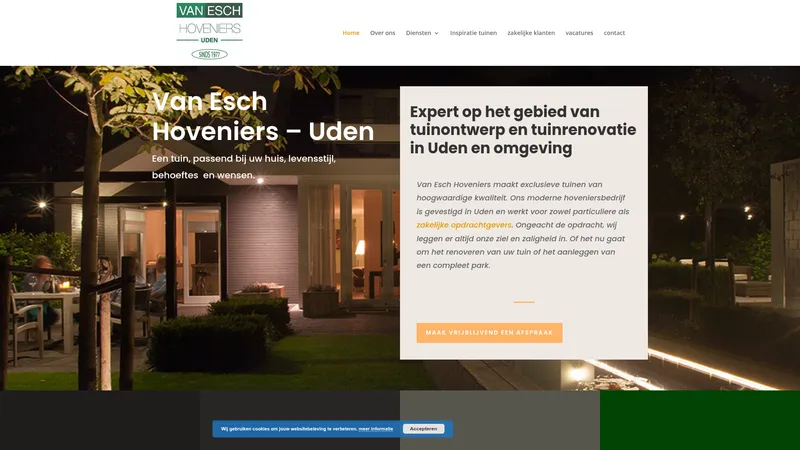 Website van Van Esch Hoveniers