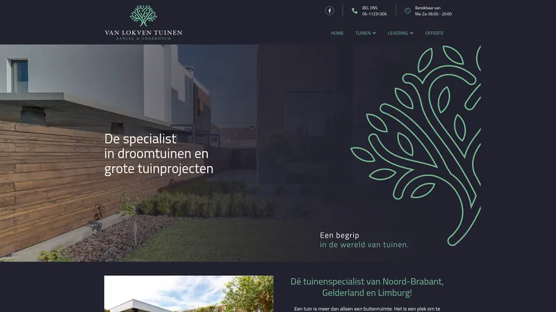 Website van van Lokven Tuinen