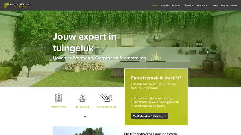 Website van Van Nieuwland Tuinen