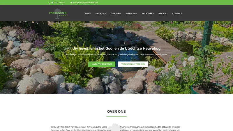 Website van Van Rooijen Hoveniers