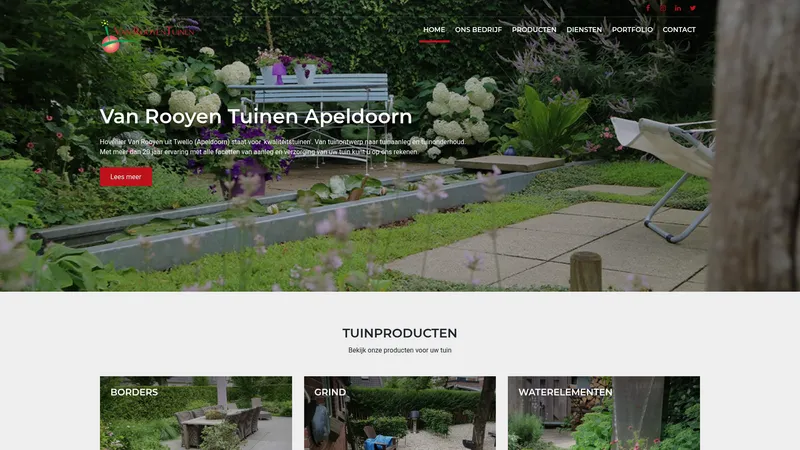 Website van Van Rooyen Tuinen