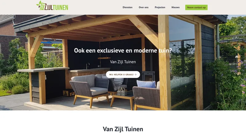 Website van Van Zijl Tuinen B.V