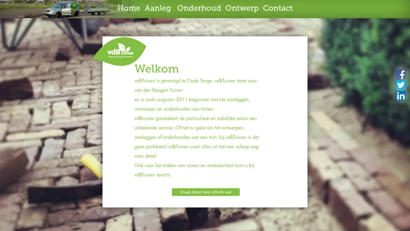Website van vdBTuinen B.V