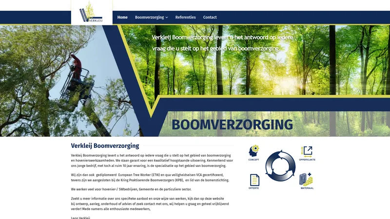 Website van Verkleij Boomverzorging